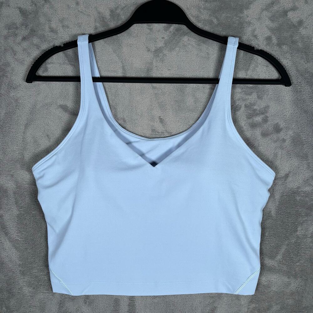Lululemon Align Tank Blue Linen Cropped Built In Bra Size 12
